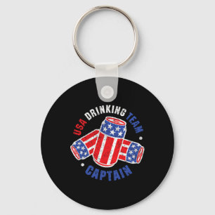 Porte-clés Drapeau de la bière du 4 juillet Usa Team Tees de
