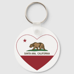 Porte-clés drapeau de la californie coeur père Noël ana