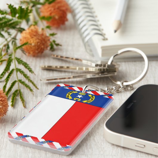 Porte-clés Drapeau de la CAROLINE DU NORD (Devant droit)