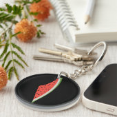 Porte-clés Drapeau de la carte de la Palestine à la pastèque. (Devant droit)