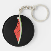 Porte-clés Drapeau de la carte de la Palestine à la pastèque. (Dos)