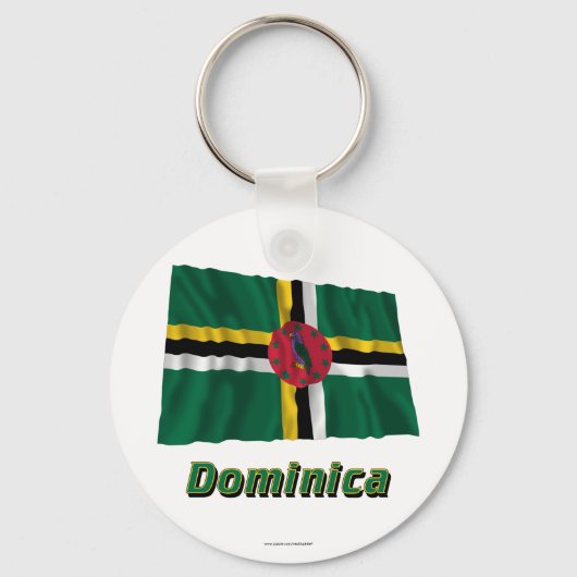 Porte-clés Drapeau de la Dominique avec nom (Recto)