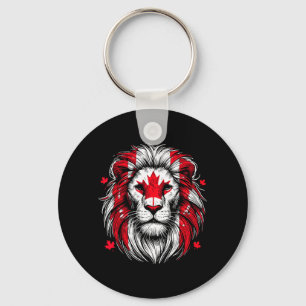 Porte-clés Drapeau de la feuille d'érable du lion patriotique