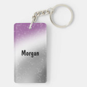 Porte-clés Drapeau de la Fierté d'Ace mignonne Giraffe violet (Dos)