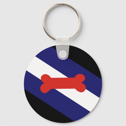 Porte-clés Drapeau de la fierté de jeu de chiot (Recto)
