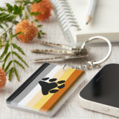 Porte-clés Drapeau de la fierté de l'ours avec paw (Devant droit)