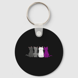 Porte-clés Drapeau de la fierté des chats LGBT Ace Animalité