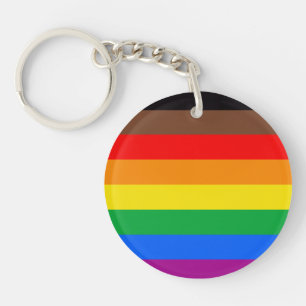 Porte-clés Drapeau de la fierté LGBTQ (8 bandes)