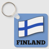 Porte-clés Drapeau de la Finlande conception personnalisée (Recto)