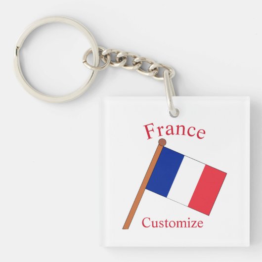 Porte-clés Drapeau de la France Thunder_Cove (Devant)