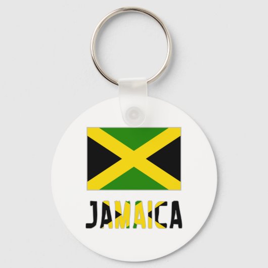 Porte-clés Drapeau de la Jamaïque & Mot (Recto)