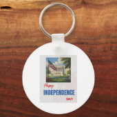 Porte-clés Drapeau de la Maison Blanche "Joyeux Jour de l'Ind (Recto)