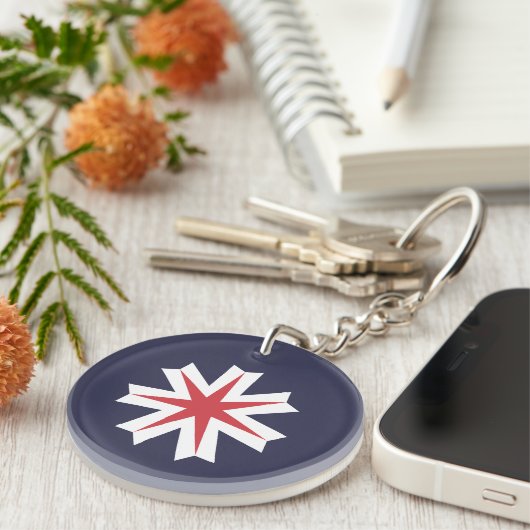 Porte-clés Drapeau de la préfecture d'Hokkaido, Japon (Devant droit)