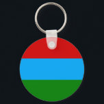 Porte-clés Drapeau de la République de Karelia<br><div class="desc">Drapeau patriotique de la République de Karélie.</div>