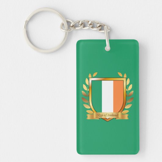 Porte-clés Drapeau de la République d'Irlande Bouclier (Devant)