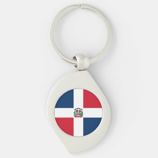 Porte-clés Drapeau de la République Dominicaine (Devant)
