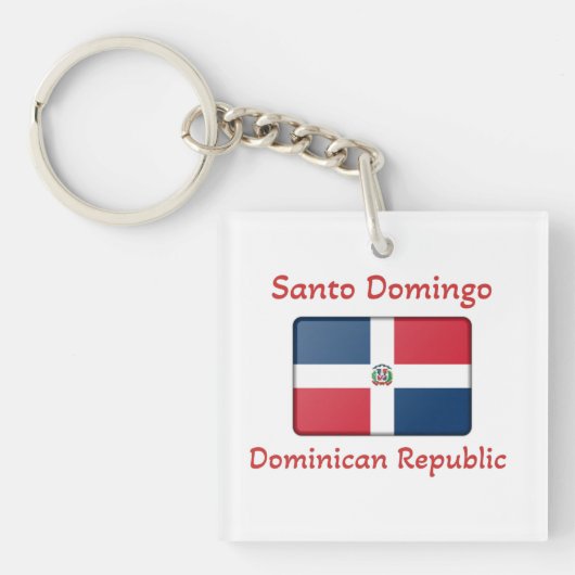 Porte-clés Drapeau de la République dominicaine de Saint-Domi (Devant)