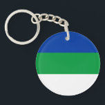 Porte-clés Drapeau de la République Komi<br><div class="desc">Drapeau patriotique de la République Komi</div>