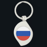 Porte-clés Drapeau de la Russie<br><div class="desc">Russie Drapeau Porte - clé en métal. Vous pouvez ajouter votre propre texte ou graphique en cliquant sur "personnaliser plus loin"</div>