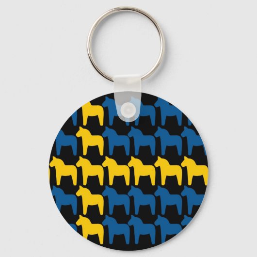 Porte-clés Drapeau de la Suède noire (Recto)