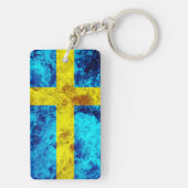 Porte-clés Drapeau de la Suède - Vagues océaniques (Dos)
