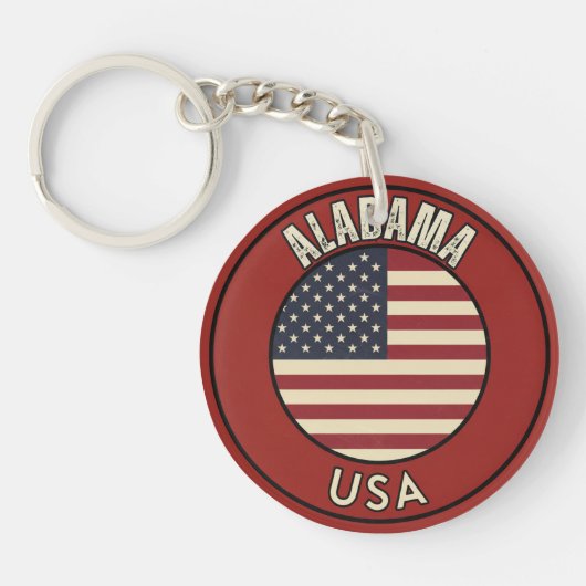 Porte-clés Drapeau de l'Alabama (Devant)