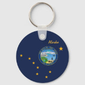 Porte-clés Drapeau de l'Alaska et vacances de l'Alaska, patri (Verso)