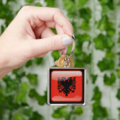 Porte-clés Drapeau de l'Albanie (main)