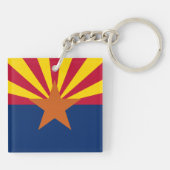 Porte-clés Drapeau de l'Arizona : Étoile de fondation Soleil, (Dos)