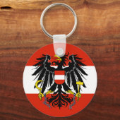 Porte-clés Drapeau de l'Autriche avec armoiries (Recto)