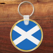 Porte-clés Drapeau de l'Écosse dans un Cercle Doré (Recto)
