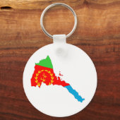 Porte-clés Drapeau de l'Erythrée forme de la carte (Recto)