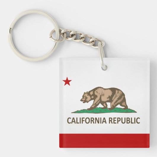 Porte-clés Drapeau De L'État cool De Californie (Devant)