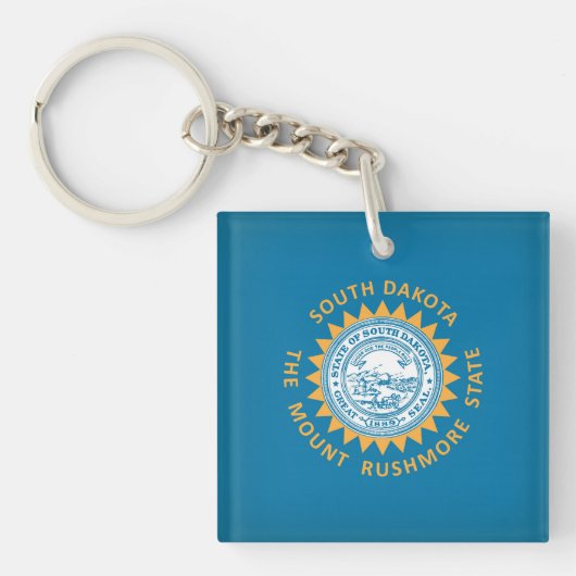 Porte-clés Drapeau De L'État cool Du Dakota Du Sud (Devant)