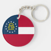 Porte-clés Drapeau de l'État de Géorgie (Dos)