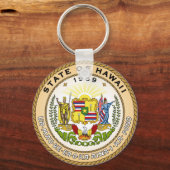 Porte-clés drapeau de l'État de Hawaii sceau de la république (Recto)