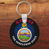 PORTE-CLÉS DRAPEAU DE L'ÉTAT DE KANSAS SUNLOWER (Recto)