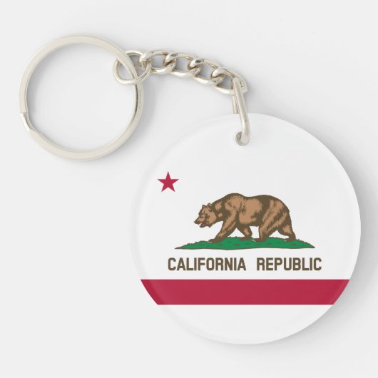 Porte-clés Drapeau de l'État de la République de Californie (Devant)