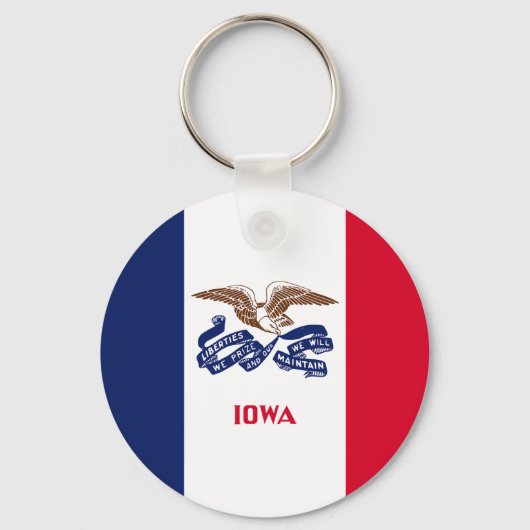 Porte-clés Drapeau de l'État de l'Iowa (Verso)