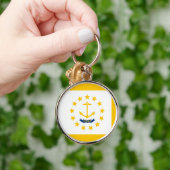 Porte-clés Drapeau de l'État de Rhode Island (Main)