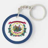 Porte-clés Drapeau de l'État de Virginie-Occidentale (Dos)