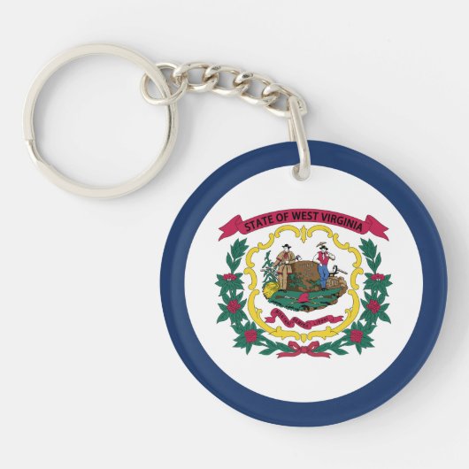 Porte-clés Drapeau de l'État de Virginie-Occidentale (Devant)