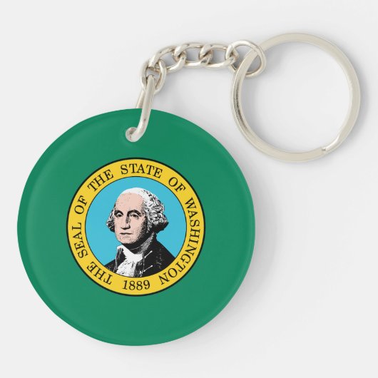Porte-clés Drapeau de l'État de Washington (Dos)