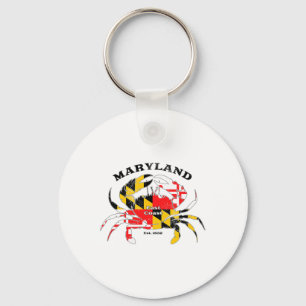 Porte-clés Drapeau de l'État du Maryland Crabe Fierté Annapol