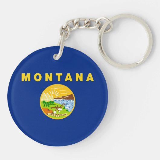 Porte-clés Drapeau de l'État du Montana (Dos)