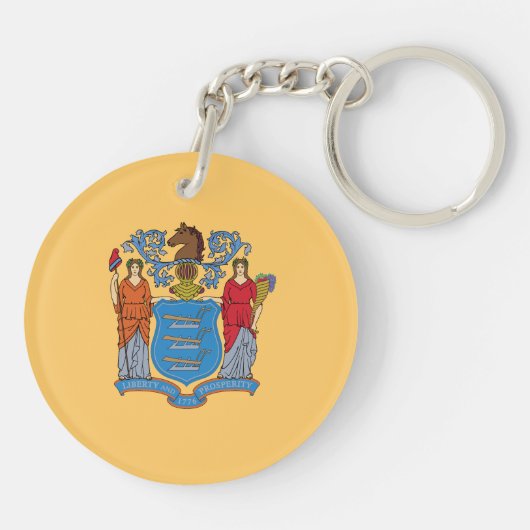 Porte-clés Drapeau de l'État du New Jersey (Dos)