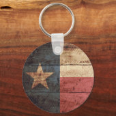 Porte-clés Drapeau de l'État du Texas sur le vieux grain de b (Recto)