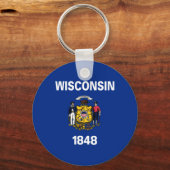 Porte-clés Drapeau de l'État du Wisconsin (Recto)