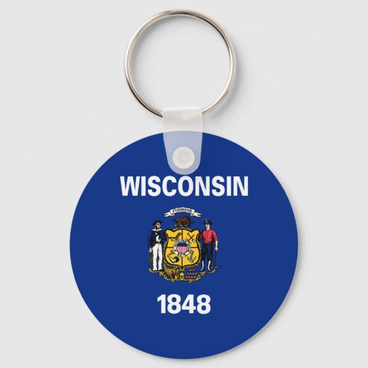 Porte-clés Drapeau de l'État du Wisconsin (Verso)