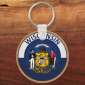 Porte-clés Drapeau de l'État du Wisconsin (Recto)